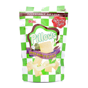 Snack nhân vị sữa dừa Pillows Oishi gói 100g