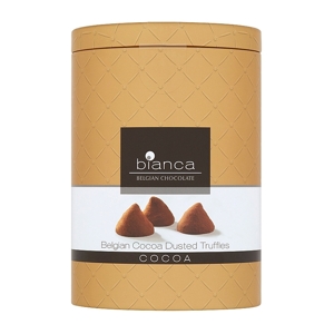 Sô cô la Bianca Belgian Chocolate cocao Dusted Truffles Cocoa hộp thiếc 300g