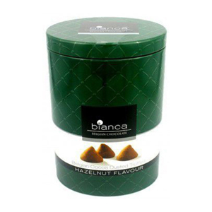 Sô cô la Bianca Belgian Chocolate cocao Dusted Truffles Hazelnut Flavour hộp thiếc 300g