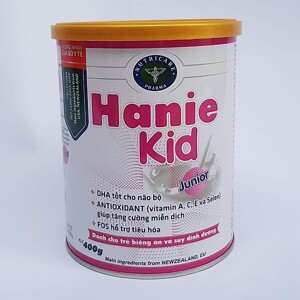 Sữa bột Hanie Kid Junior dành cho trẻ biếng ăn & suy dinh dưỡng 1-10 tuổi (400g)