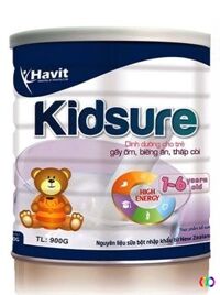 Sữa bột Havit Kidsure 900g (trẻ 1-6 tuổi biếng ăn thấp còi)