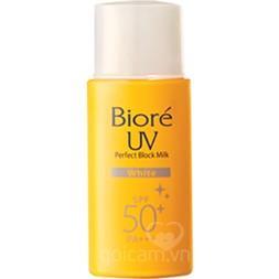 Sữa chống nắng bảo vệ da trắng mịn ngọc trai Biore UV Perfect Block Milk SPF 50+ PA+++ - White 25ml