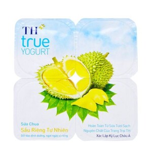 Sữa chua ăn TH True Yogurt sầu riêng (Lốc 4)