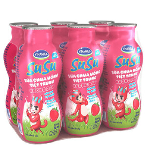 Sữa chua uống Vinamilk Susu dâu  - Lốc 6 Chai x 80ml