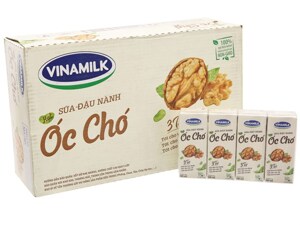 Sữa đậu nành Vinamilk hạt óc chó - Thùng 48 hộp 180ml