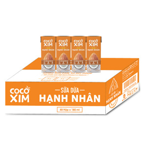 Sữa dừa hạnh nhân CoCoXim - Thùng 48 hộp 180ml