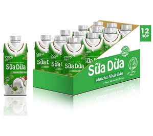 Sữa dừa matcha Nhật Bản CoCoXim - Thùng 12 hộp 330ml