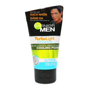 Sữa rửa mặt Garnier Men sạch nhờn sáng da Grease Control Brightening Cooling Foam 100ml