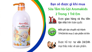 Sữa tắm gội 2 trong 1 trẻ em Aromakids 1000ml