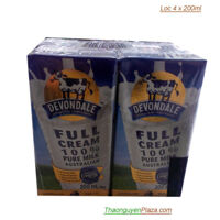 Sữa tươi ngoại Devondale Full Cream Milk - Lốc 4 x 200ML