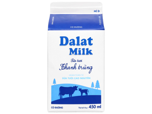 Sữa tươi thanh trùng Dalat milk có đường - 450ml