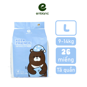 Tã bỉm quần nội địa Hàn Quốc Keep Friends Enblanc bé trai size L (9-14 kg) - 26 miếng/ bịch