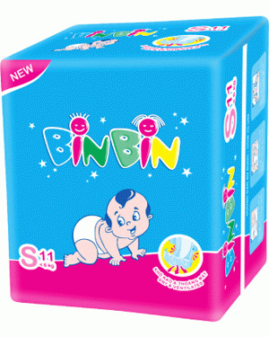 Tã dán Binbin size S 11 miếng (trẻ từ 0 - 6kg)