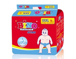 Tã dán Bino Sumo size XXXL 12 miếng (trẻ từ 18 - 35kg)