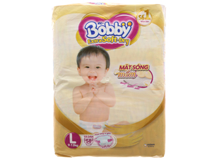 Tã dán Bobby Extra Soft Dry size L - 58 miếng