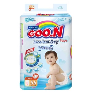 Tã dán Goo.n Slim Jumbo size L từ 9-14 Kg gói 56 miếng