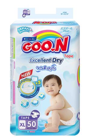 Tã dán Goo.n Slim Jumbo (XL, 12-20 Kg, 50 miếng)