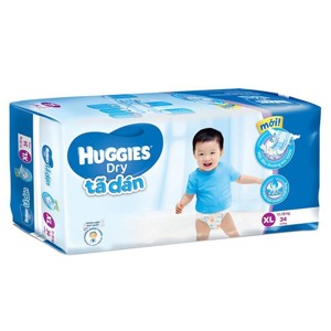 Tã dán Huggies Dry Super Jumbo size XL - 34 miếng - 11-16 kg