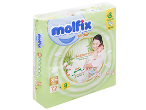 Tã dán Molfix thiên nhiên size NB 72 miếng (cho bé dưới 5kg)