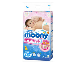 Tã dán Moony size L 54 miếng (trẻ từ  9 - 14kg)