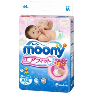 Tã dán Moony size M64 miếng (trẻ từ 6 - 11kg)