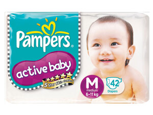 Tã dán Pampers size M 42 miếng (trẻ từ 6 - 11kg)