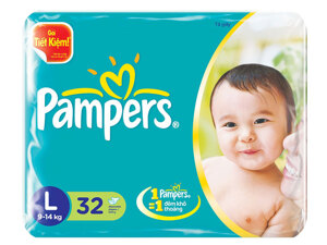 Tã dán Pampers size L 32 miếng (trẻ từ 9 - 15kg)