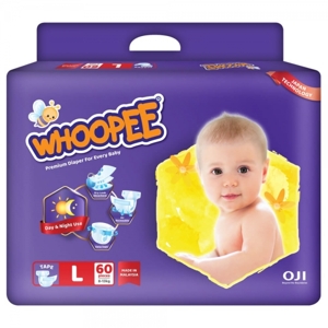 Tã dán Whoopee (L, 60 miếng)