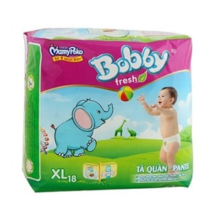 Tã quần Bobby size XL 18 - 18 miếng , trẻ từ 12 - 17 kg