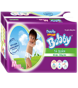 Tã quần Bobby size M40 miếng (trẻ từ 6 - 10kg)