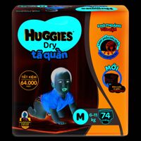 Tã quần Huggies Dry Super Jumbo size M - 74  miếng