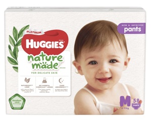 Tã quần Huggies Platinum Natural M 58 miếng (6 - 11kg)