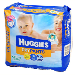 Tã quần Huggies size XXL 16 miếng (trẻ từ 15 - 25kg)