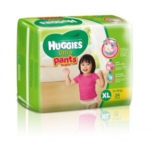 Tã quần Huggies Ultra Pants bé gái size XL 24 miếng (trẻ từ 13 - 18kg)