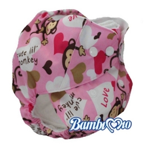 Tã vải Pink Cute Monkey Bambi Mio (3kg – 16kg)