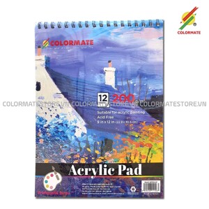 Tập Giấy Vẽ Acrylic Pad A4 Định Lượng 200GMS 12 Tờ