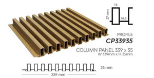 Thanh ốp cột 339x3.5mm BioWood CP33935