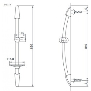 Thanh trượt sen Toto DS714R