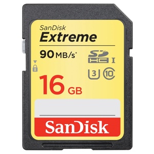 Thẻ nhớ Sandisk SDHC Extreme 90MB/s Class 10 16GB