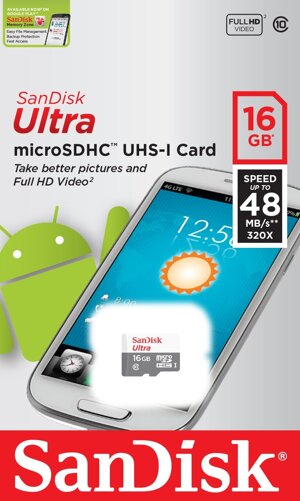 Thẻ nhớ Micro SD Sandisk Ultra - 16GB, 48MB/s