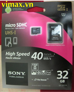 Thẻ nhớ MicroSDHC Sony 32GB Class10 40MB/s