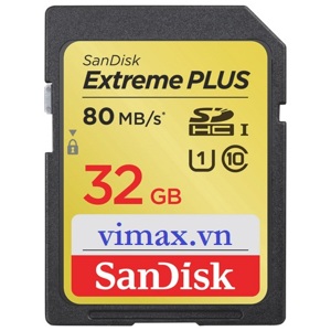 Thẻ nhớ SDHC Sandisk 32GB Extreme Plus 80MB/s