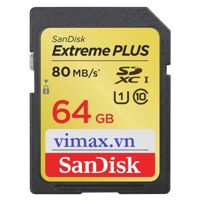 Thẻ nhớ SDXC Sandisk 64GB Extreme Plus 80MB/s