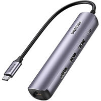 Thiết bị mở rộng USB Type-C to HDMI 4k@30Hz/ USB 3.0/ Lan Gigabit/ PD 100W Ugreen 10919