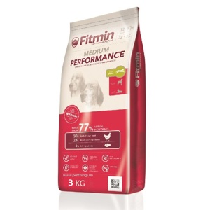 Thức ăn cho chó Fitmin Medium Performance - 3kg, dành cho chó 13-35kg và trên 12 tháng