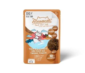 Thức ăn ướt cho mèo Meowcat Vị cá ngừ & gà Jelly 70g