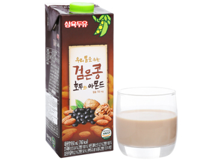 Thùng 12 hộp sữa đậu đen óc chó hạnh nhân Sahmyook 950ml