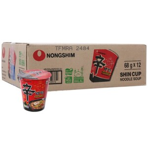 Thùng 12 ly mì cay Nongshim Shincup 68g