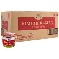 Thùng 12 tô mì Jongga kim chi ramen 140g