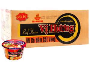 Thùng 12 tô mì Vị Hương bò hầm sốt vang 80g